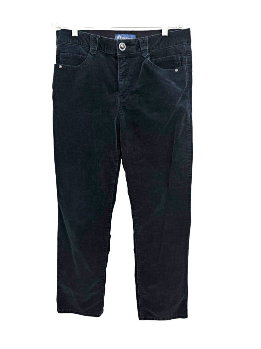 Democracy Corduroy Pants Women’s 12P Stretch Pockets Flat Front Button Zip READ
